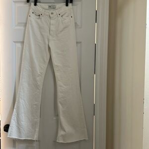 Zara white high rise flared jeans Sz 2